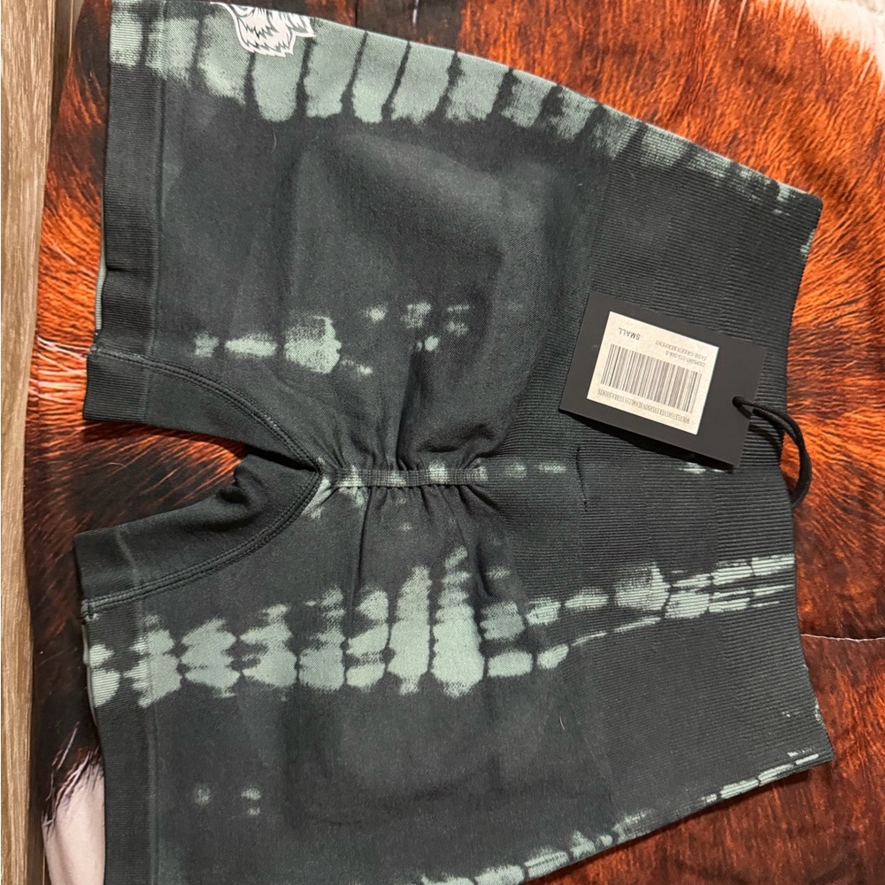 Darc Sport Black and Green Tie-Dye Shorts